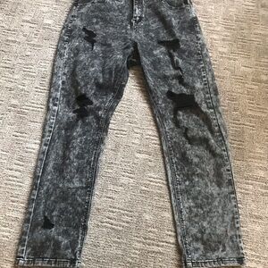 Distressed Stretch-Denim Dance Jeans